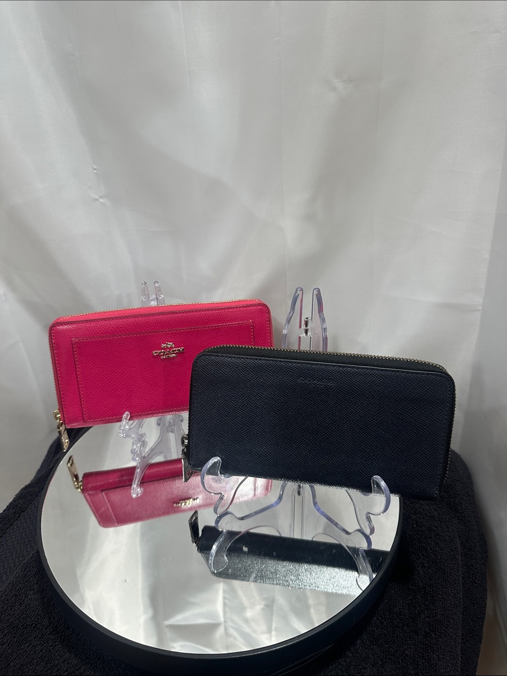 2 Coach Women's Zip Wallet - Black &pink